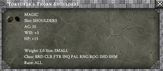 TORTURER'S THORN SHOULDERS item card